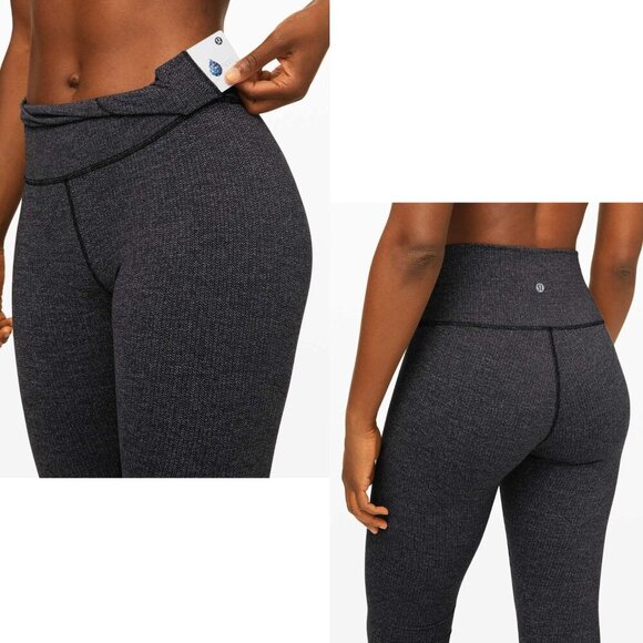 Lululemon Wunder Under High-Rise Tight 28" Black Gray Leggings 27587 - Picture 2 of 10
